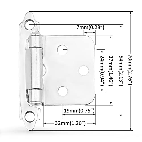 Gobekor 10 Pack Self Closing Kitchen Cabinet Hinges Polished Chrome Overlay Cabinet Hinges For Kitchen Cabinets #TOP6