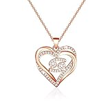 Sternzeichen Halsketten Rose Gold 12 Sternzeichen Herz Halskette Horoskop Sternbild Anhänger Horoskop Halskette Astrologie Halskette Geburtstagsgeschenke für Frauen Mädchen, M, Edelstahl