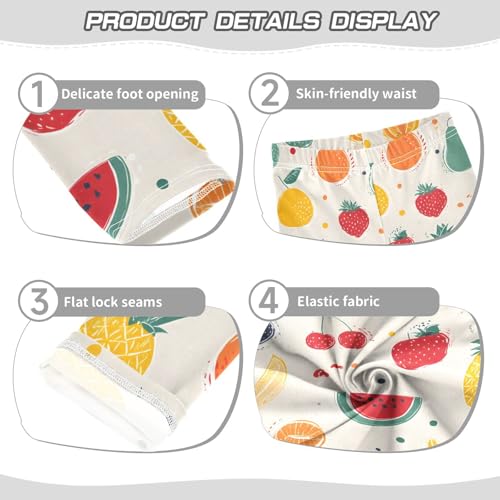 ALAZA Girls' Leggings Children's Yoga Pants Skinny Printed Dance Cute Fruit Print Comfortable 4T2