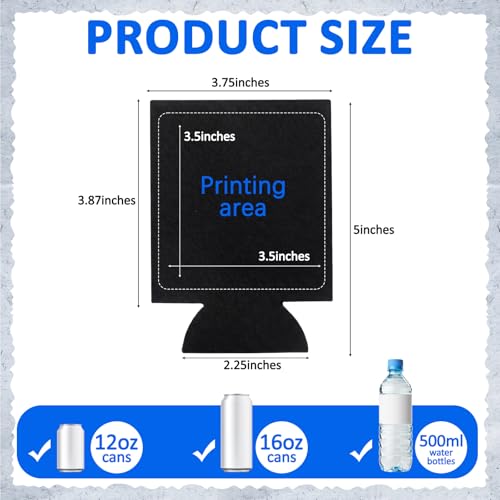Image of Umigy 1000 Pcs Can Coolers Sleeves Bulk Blank, Black