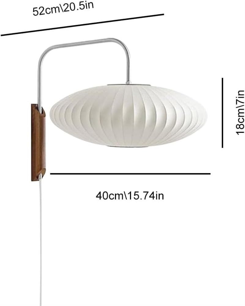 Nowoczesna lampa ścienna do wnętrz z przegubowym ramieniem z jedwabnym owalnym abażurem Styl drewniana latarnia Wabi Sbai idealna do sypialni, salonu lub jadalni opraw E27