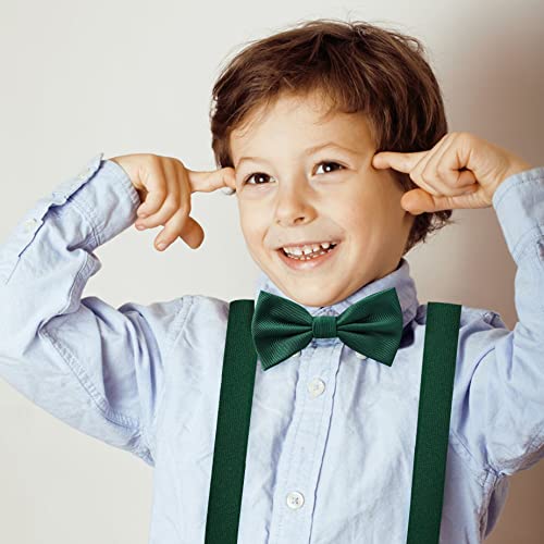 Zurlefy Dark Green Bow Tie And Suspenders Set, Adjustable Toddler Suspenders And Bow Ties For Boys, Girls, Toddler, Kids, Infant (06-05) #TOP6
