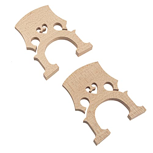 image for Yootones 2Pcs Maple Wood Cello Bridge, 3/4 & 4/4, Self-Adjusting, Fitt