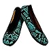 NuFoot Fuzzies Ballet Flats Women's Shoes, Best Foldable & Flexible Flats, Slipper Socks, Travel Slippers & Exercise Shoes, Dance Shoes, Yoga Socks, House Shoes, Indoor Slippers, Blue Aztec, X Large