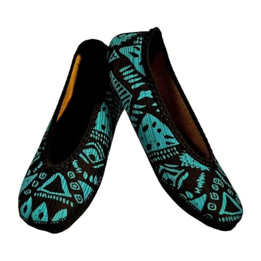 NuFoot Fuzzies Ballet Flats Women's Shoes, Foldable & Flexible Flats, Slipper Socks, Travel Slippers & Exercise Shoes, Dance Shoes, Yoga Socks, House Shoes, Indoor Slippers, Blue Aztec, Small