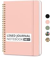 Lined Spiral Journal Notebook for Women & Men, 140 Pages, College Ruled Hardcover Notebook for Wo...