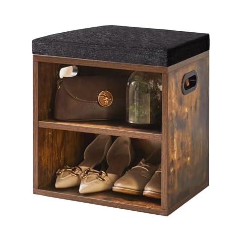 YMYNY Adjustable Shoe Storage Bench with Cushion Cover