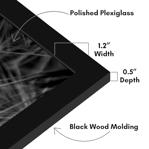 Americanflat 22x32 Poster Frame with Polished Plexiglass - Black Picture Frame - Wide Photo Frames Made of Engineered Wood for Vertical or Horizontal Wall Display - Epic Collection - Black
