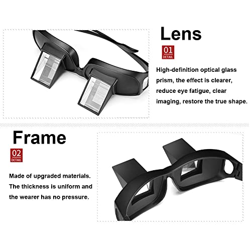 vinmax Bed Prism Spectacles Horizontal Mirror Lazy Readers Glasses 90 Degree Prism Glasses for Laying Down Reading and Watching TV - New Upgrade