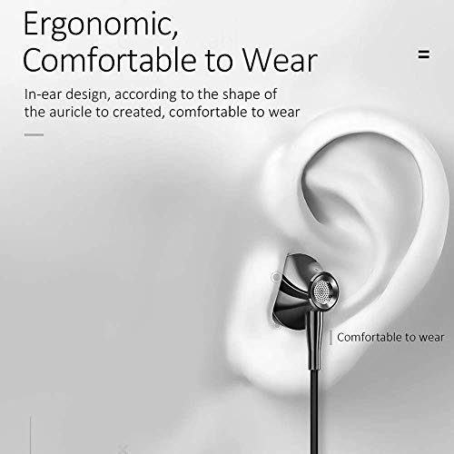 Image of (Tessco CH-238) Digital Stereo in-Ear Wired Metal Earphones Stereo Bass Noise Canceling Sport Headsets with Mic & Volume Control - Black