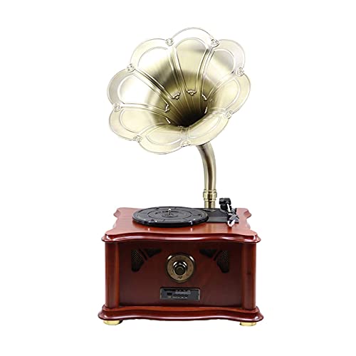 Tourne-disque rétro, tourne-disque rétro phonographe trompette antique en bois massif européen (enregistreurs enregistreurs) - Les Beatles, Paul McCartney, John Lennon, RIngo Starr, George Harrison Tourne-disque rétro, tourne-disque rétro phonographe trompette antique en bois massif européen (enregistreurs enregistreurs)