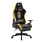 【Für Gaming und Arbeit geeignet】STARUZI ist auf die Entwicklung des kostengünstigsten Gaming-Stuhls spezialisiert. Der Gaming Stuhl verfügt über einen breiteren Sitz und eine breitere Rückenlehne, die perfekt für Erwachsene geeignet ist. Perfekte Abmessungen: Rückenlehne: 83 cm. Sitz: 53 cm. Verstellbarer Sitzhöhenbereich: 47-56 cm. In der Höhe lässt sich der Stuhl sinnvoll und einfach verstellen, gleiches gilt für die Rücken- und die Armlehnen.