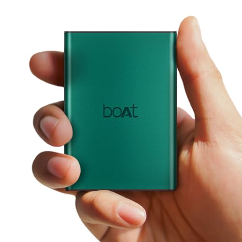 Boat Energyshroom PB400 Pro 20000 mAh 22.5W Pocket Size, Compact Power Bank, Fast Charging (2X Output Ports, Supports Android, iPhone, Tablets, Earbuds, etc.) (Emerald Green), USB Type C view 1