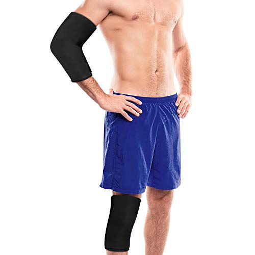Tutmyreu Cold Therapy Flexible Ice Pack Compression Sleeve for Injuries, Reusable Gel Ice Pack Cold Compress for Knee, Ankle, Calf Pain Relief, Cold Wrap Recovery for Sports Injuries, Meniscus