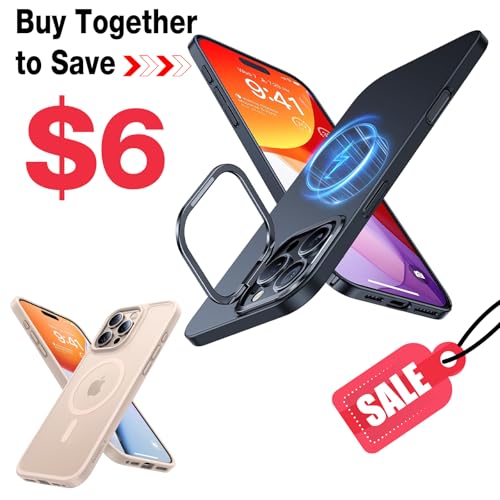 TORRAS Magnetic Slim Fit for iPhone 16 Pro Max Case with Stand & Magnetic Shockproof 16 Pro Max Case