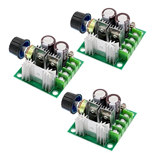 APKLVSR 3PCS Régulateur de Moteur à Courant Continu PWM 12V 24V 30V 40V 10A Contrôleur Réglable Variateur de Vitesse Commutateur Pilote Courant Haute Performance Tension Gradateur Cover