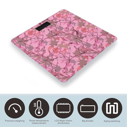 Báscula Digital de Baño RLDOBOFE Pink Leaves Camo miniatura 3