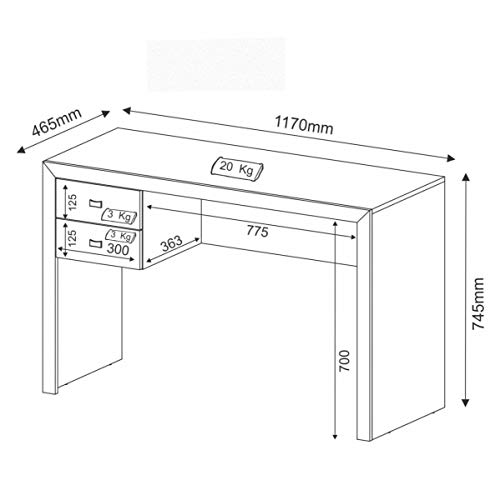 Mesa p/Esc. 2 gav. ME4123 Branco