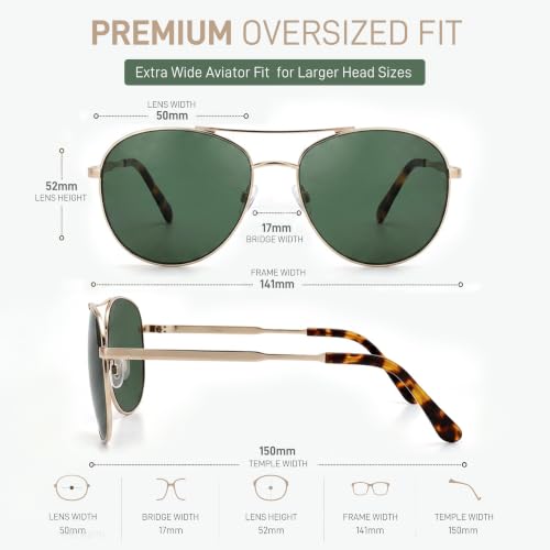 Image of FATHEADZ Oversized Polarized Sunglasses Men & Women - UV Protection RX Ready Wide Fit Eyewear for Outdoor Use - RX Ready