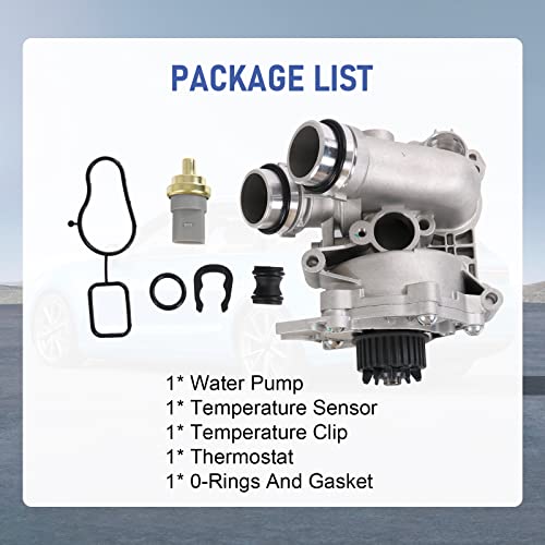 RALBDX Aluminum Electric Engine Water Pump Assembly Compatible with Audi A3 A4 A5 A6 Q3 Q5 TT VW Beetle CC Eos GTI Jetta Passat Tiguan 2.0T TSI Engine Replaces# 06H121026CQ 06H121026AB 06H121026T by RALBDX - Used condition - Image 2
