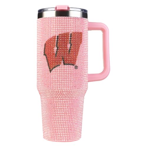 Image of The Memory Company Officially Licensed 40oz Pink Bling Game Day Tumbler, University of Wisconsin