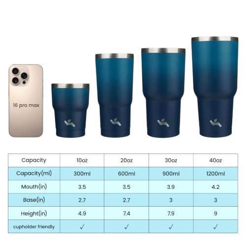 Image of Konokyo 10 oz Tumbler with Handle and Straw, Insulated Travel Mug