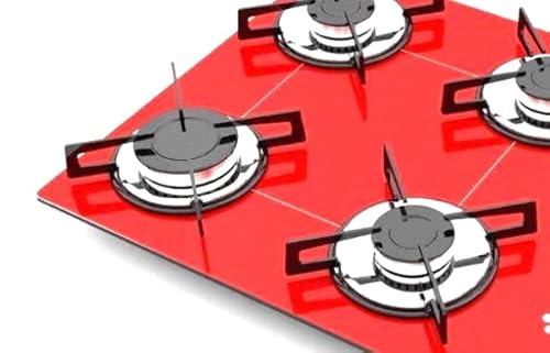 Cooktop 4 bocas Chamalux ultra chama Bivolt Trempe de Chapa Vermelho