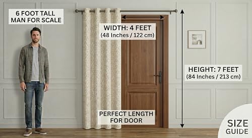 Image of 100% True Blackout Curtains 7 Feet, Set of 1 Panels | 300 GSM Heavy Room Darkening Polyester Cloth for Bedroom & Living Room | Thermal Insulated Heat & Noise Reducing (84x47 Inch, Green) | 100% Room Darkening Thermal Insulated Heat & Noise Reducing Curtains 7 feet long
