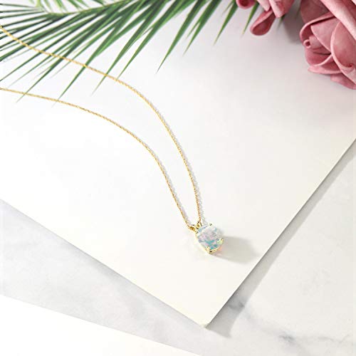 Gem Stone King 14K Yellow Gold 10X8MM Oval Gemstone Birthstone Pendant Necklace | Gold Necklace For Women | With 18 Inch Chain | Fine Jewelry Gifts for Her Mom Women Wife4