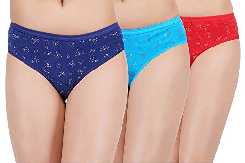 Image of AQUAZZURA Women's Cotton Multicolor Printed Panty | Panties | Bikni (Combo Pack of Three)