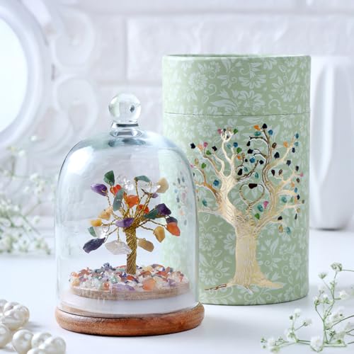 Image of Astrotalk 7 Chakra Crystal Dome Tree | Align Chakras & Elevate Energy | Feng Shui Items for Good Luck | Home Decor for Living Room & Office | Housewarming Gifts | Aesthetic Home Decor Items