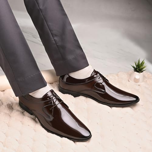 Image of Centrino Men's Formal Lace-Up Shoes | Soft & Comfortable Formal Shoe| Stylish-Looking Footwear (9358)