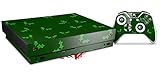 WraptorSkinz Decal Vinyl Skin Wrap Compatible with Xbox One X Console and Controller - Christmas Holly Leaves on Green