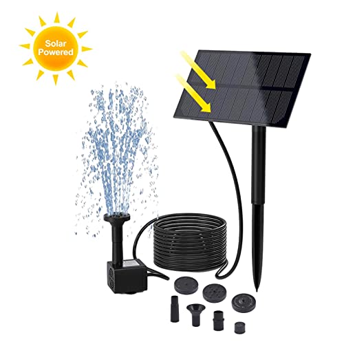 Fonte solar de 1,5 W com painel, bomba solar para lagoa com 6 bocais, bomba de água movida a energia