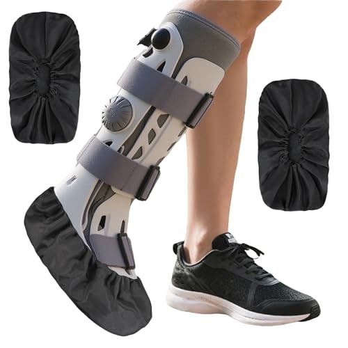 2 Pack Walking Boot Cover for Foot Fracture Orthopedic Boot Waterproof Shoe Covers for Medical Walking Boot for Broken Foot Boot for injured foot and Sprained Ankle Recovery Non-Slip and Reuseable
