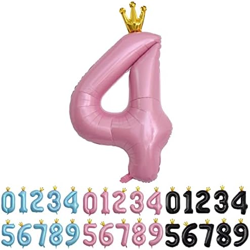 ASMFUOY 40 Inches Number Foil Balloon Jumbo Digital Helium Balloons for Boy Girl Kids Birthday Party Wedding Ceremony Decorations(1, Silver)