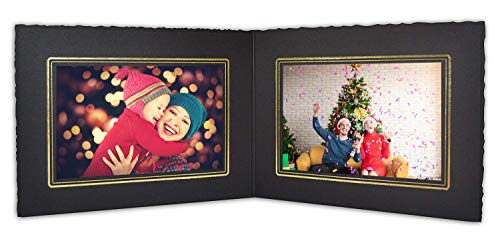 Golden State Art, Cardboard Photo Folder For Double 6X4 Photo (Pack Of 50) Gs003 Black Color #TOP25