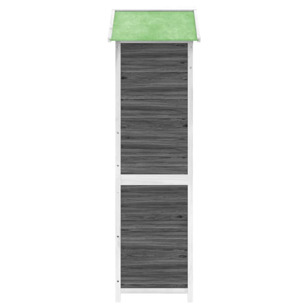 vidaXL Geräteschuppen, Gartenschrank mit Schrägdach, Holz Gerätehaus für Gartenwerkzeuge, Geräteschrank Werkzeugschrank, Grau 120x53,5x170cm Massivholz Kiefer