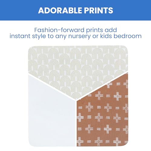 Image of Delta Children Fitted Crib Sheets for Girls and Boys - 100% Organic Cotton Crib Sheet for Standard Crib and Toddler Mattresses - 28x52 Inch - GOTS Certified (Pack of 3), Neutral Boho