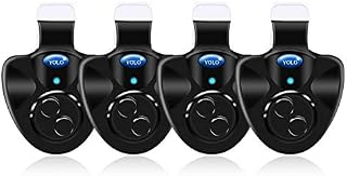 4 Pcs Black Electronic LED Light Fishing Bite Sound Alarm Alert Bell Clip