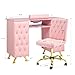 OmySalon Manicure Table w/Dust Collector, Nail Desk for Nail Tech, Nail Station with Storage, for Makeup Beauty Spa Salon, w/Hand Rest, Acetone Resistant (Pink, Table & Chair Set)