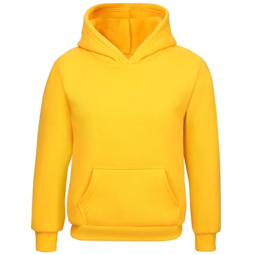 Image of Kids Plain Fleece Hoodie, Boys Girls Jumper Sweatshirt Pullover 9-10 Years
