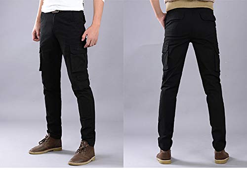 Men's Retro Cargo Pants Cotton Casual Combat Slim Work Pants (No Belt)2