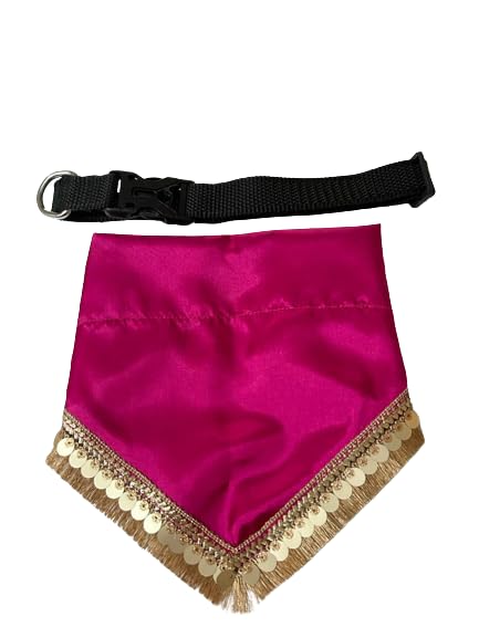 Festive Pet Dog Bandana (S, Rani Pink and Gold) (B0CLRGD79F) Amazon Price History, Amazon Price Tracker