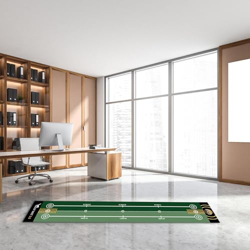 Tapis de putter de golf d'intérieur vert réutilisable et transportable - 3