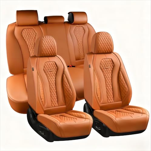 Image of Coverado Seat Covers, Car Seat Covers Full Set, Leather Car Seat Cover, Car Seat Covers Front Seats Back Seat Cover Seat Protector Universal Fit Most Cars (Brown-All, FullSet)