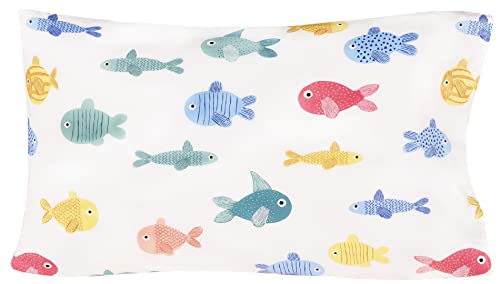 Scientific Sleep Colorful Fish Cute Fun 100% Cotton Cozy Twin Bed Sheet Set, Flat Sheet & Fitted Sheet & Pillowcase Natural Bedding Set #TOP3