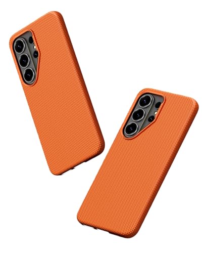 Coque rigide Samsung S26 Ultra orange antichute avec cadre photo métal