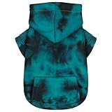 Chic Tie-Dye Dog Hoodie with Practical Pocket - Fashionable and Cozy Sweatshirt for Small, Medium, and Large Dogs, Ideal for Casual Outings and All-Day Comfort in Vibrant Colors. Cyan L