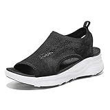 YESWIN Women Walking Sandals Arch Support Orthotic Comfortable Plantar Fasciitis Non-slip Casual Open Toe Sport Sandals for Athletic Summer Beach